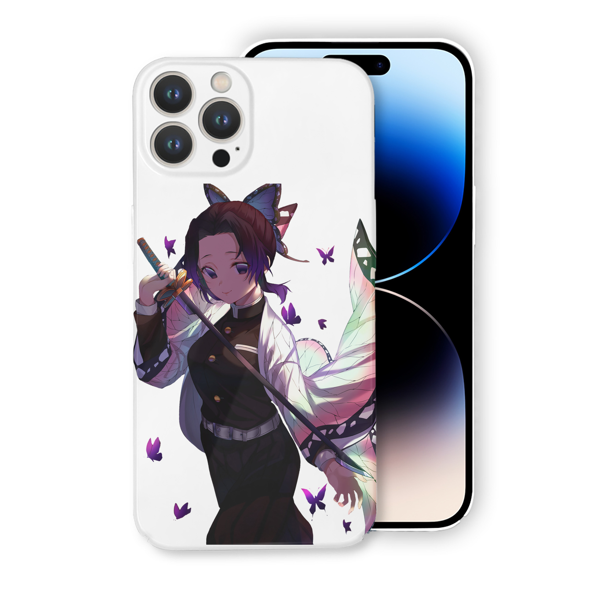（画像用） 鬼滅の刃（きめつのやいば）蟲柱-胡蝶 しのぶ／こちょう しのぶ Kochou Shinobu 【iPhone 14シリーズ対応】ハードケース